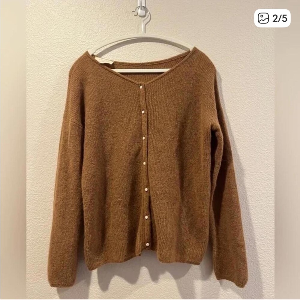 Sezane Gaspard Jumper Camel Cardigan Sweater Size Small